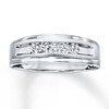 Thumbnail Image 0 of Previously Owned Men's Diamond Wedding Band 1/4 ct tw Round-cut 10K White Gold - Size 17