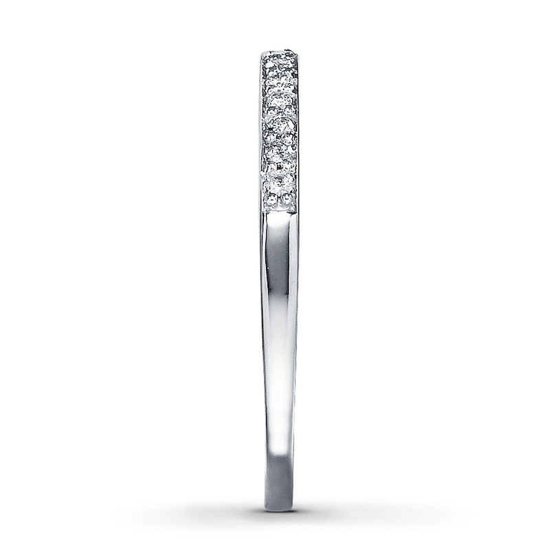 Main Image 3 of Previously Owned Diamond Anniversary Band 1/8 ct tw Round-cut 10K White Gold Size 4.5