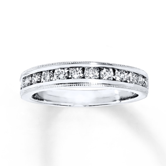 Previously Owned Diamond Wedding Band 5/8 ct tw Round-cut 14K White Gold Size 9.5
