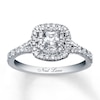 Thumbnail Image 1 of Previously Owned Neil Lane Engagement Ring 1 ct tw Princess & Round-cut Diamonds 14K White Gold - Size 8