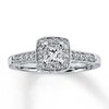 Thumbnail Image 0 of Previously Owned Diamond Engagement Ring 1/2 ct tw Princess & Round-cut 14K White Gold - Size 10.5