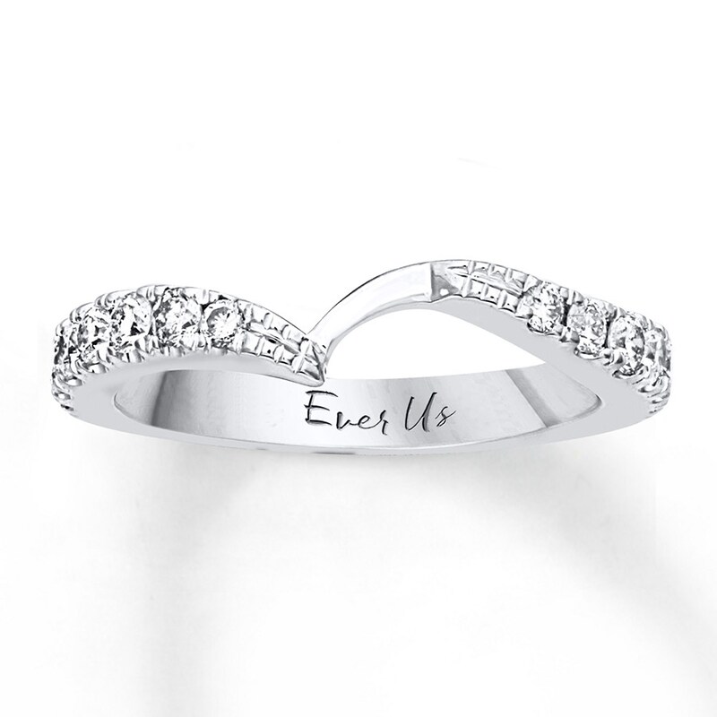 Main Image 1 of Previously Owned Ever Us Wedding Band 5/8 ct tw Round-cut Diamonds 14K White Gold - Size 9.75