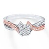 Thumbnail Image 1 of Previously Owned Diamond Ring 1/5 ct tw Sterling Silver/10K Rose Gold - Size 9.75