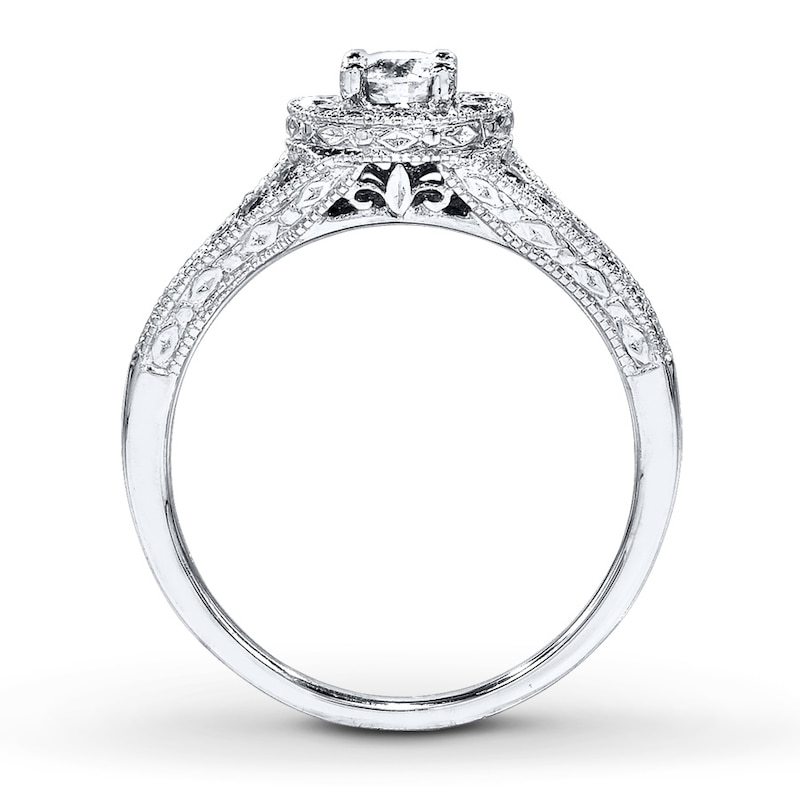 Main Image 2 of Previously Owned Diamond Engagement Ring 5/8 ct tw Round-cut 14K White Gold Size 11.25