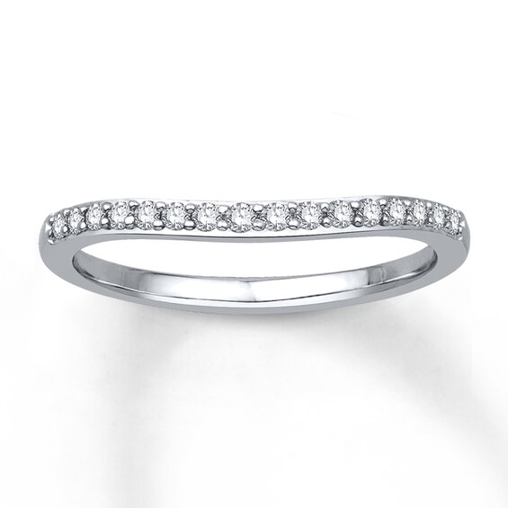 Previously Owned Diamond Enhancer Ring 1/6 ct tw Round-cut 10K White Gold Size