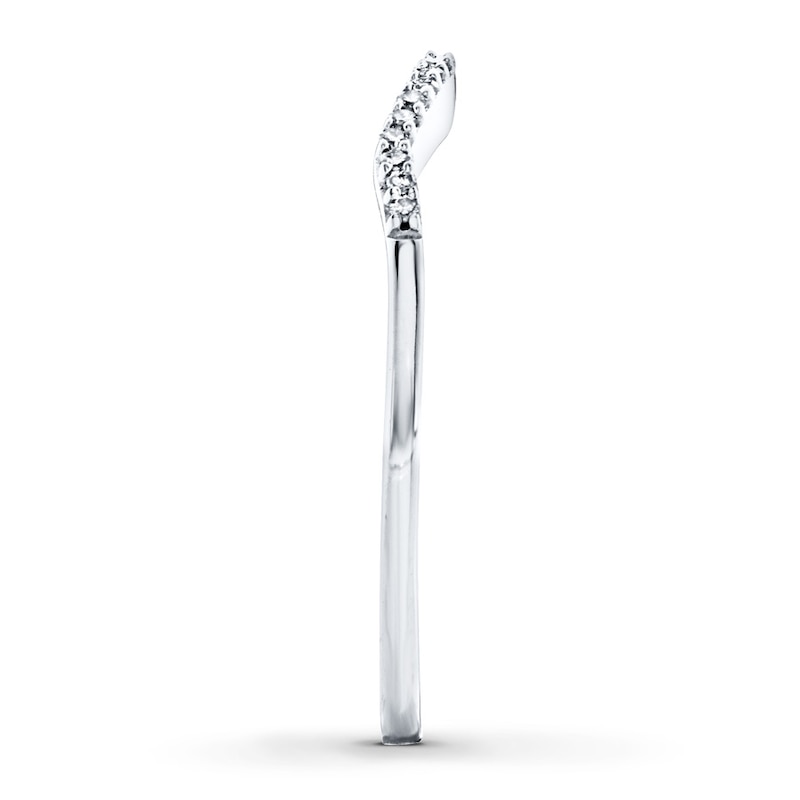 Main Image 3 of Previously Owned Wedding Band 1/15 ct tw Round-cut Diamonds 10K White Gold Size 9.75