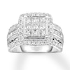 Thumbnail Image 1 of Previously Owned Diamond Engagement Ring 2 ct tw Princess & Round-cut 10K White Gold - Size 9.75