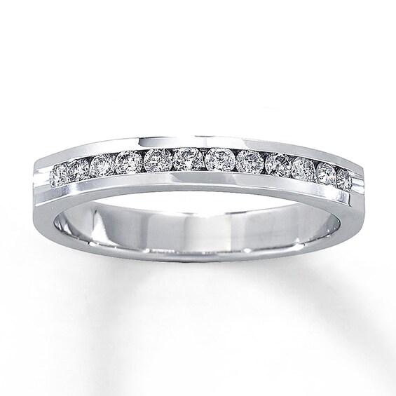 Previously Owned Diamond Anniversary Band 1/4 ct tw Round-cut 14K White Gold Size