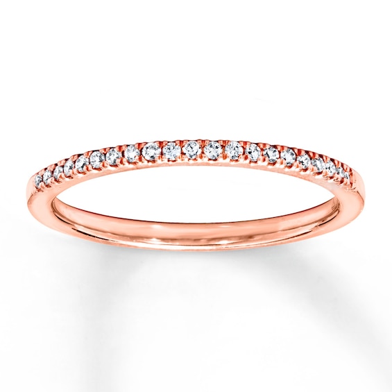 Previously Owned Diamond Wedding Band 1/10 ct tw Round-cut 14K Rose Gold Size 9.75
