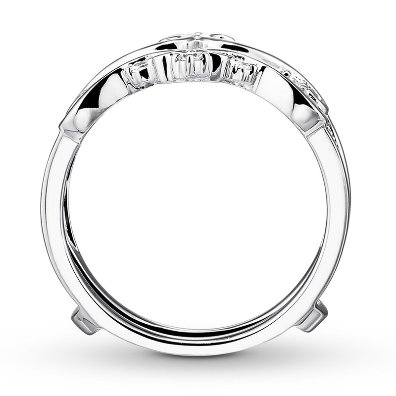 Main Image 2 of Previously Owned Diamond Insert Ring 1/4 ct tw Round-cut 14K White Gold - Size 10.75