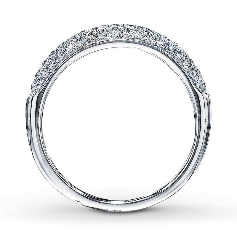 Main Image 2 of Previously Owned Diamond Wedding Band 3/8 ct tw Round-cut 14K White Gold - Size 9