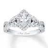 Thumbnail Image 0 of Previously Owned Neil Lane Engagement Ring 1-3/8 ct tw Marquise & Round-cut Diamonds 14K White Gold - Size 9