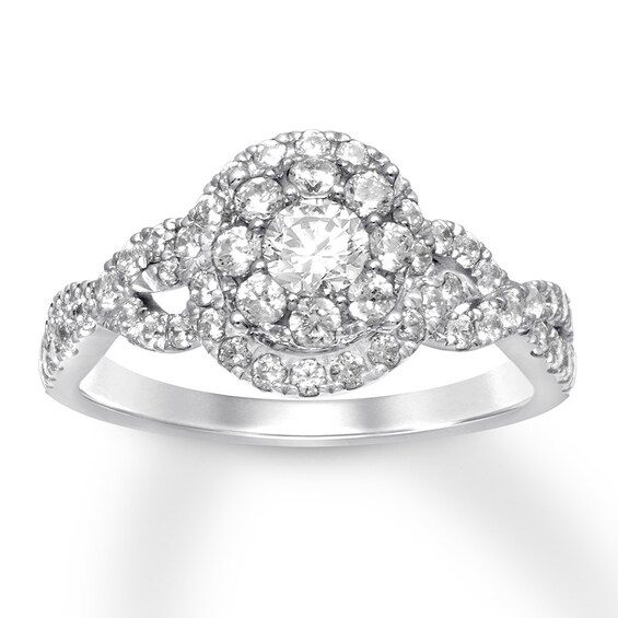Previously Owned Diamond Engagement Ring 1 ct tw Round-cut 14K White Gold Size 4.5