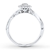 Previously Owned Engagement Ring 3/8 ct tw Round-cut Diamonds 14K White Gold