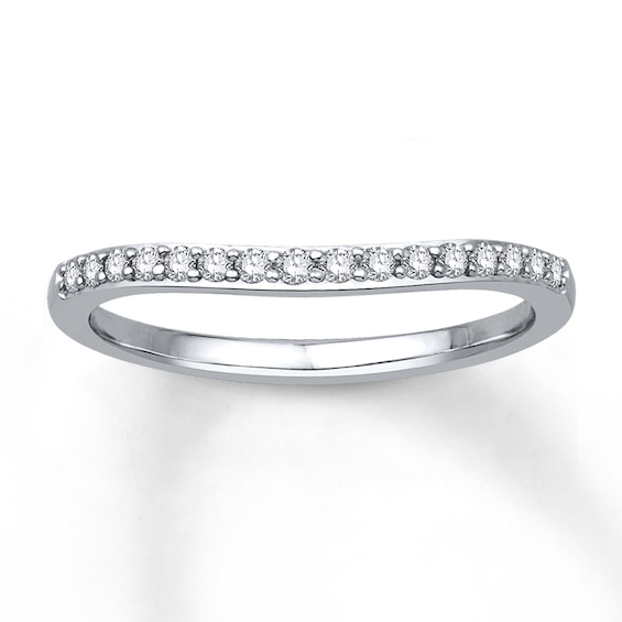 Previously Owned Diamond Enhancer Ring 1/6 ct tw Round-cut 10K White Gold Size