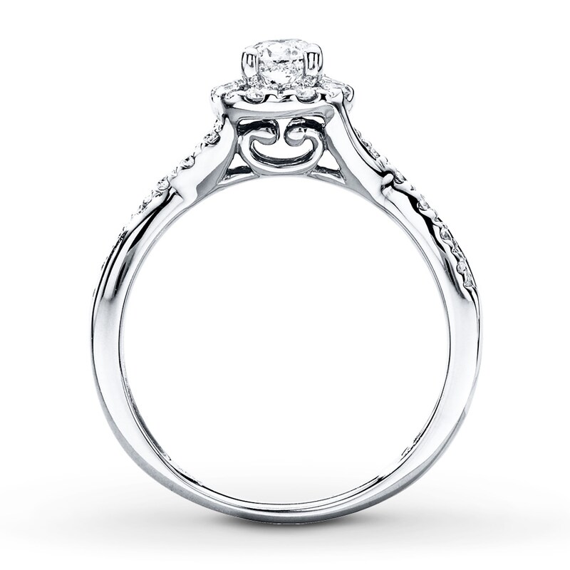 Main Image 2 of Previously Owned Diamond Engagement Ring 1/2 carat tw 10K White Gold - Size 8.75