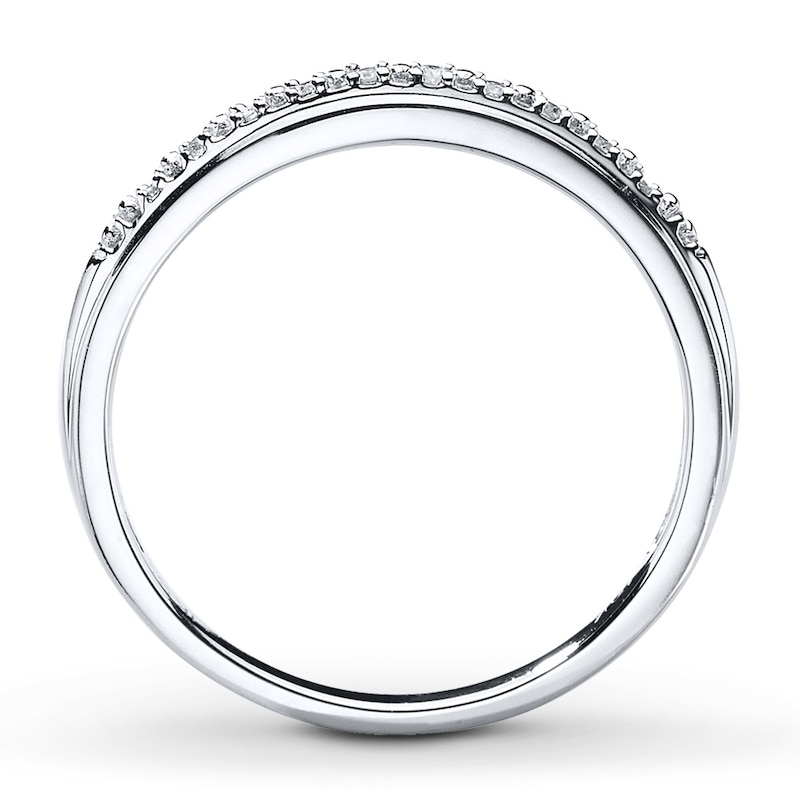 Main Image 2 of Previously Owned Diamond Wedding Band Round-cut 10K White Gold Size 9.75