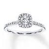 Thumbnail Image 1 of Previously Owned Diamond Engagement Ring 3/8 ct tw Round-cut 10K White Gold Size 10.25