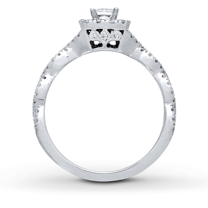 Main Image 2 of Previously Owned Neil Lane Engagement Ring 5/8 ct tw Princess-cut 14K White Gold - Size 8.25