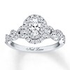 Thumbnail Image 1 of Previously Owned Neil Lane Diamond Engagement Ring 1-1/6 ct tw Oval & Round-cut 14K White Gold Size 4