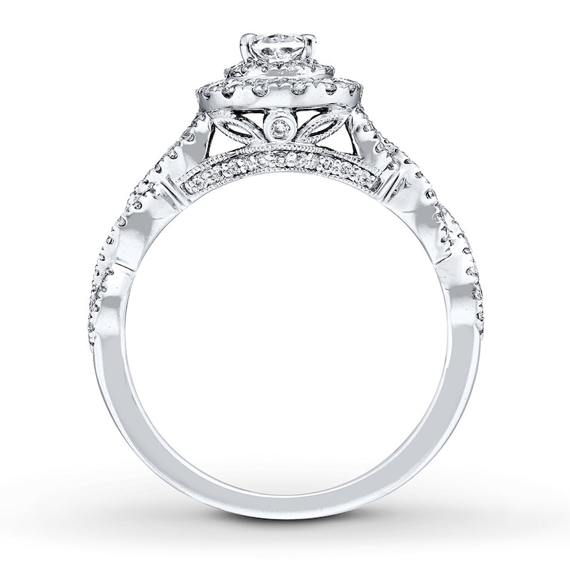 Previously Owned Neil Lane Diamond Engagement Ring 1-1/6 ct tw Oval & Round-cut 14K White Gold