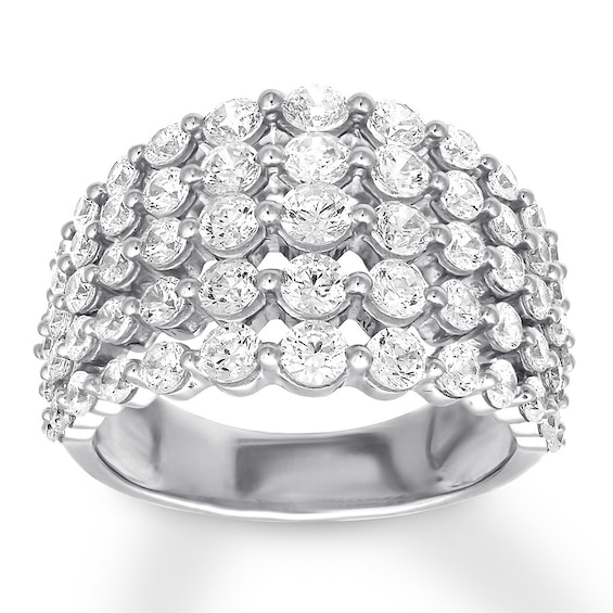 Previously Owned Diamond Ring 2-1/2 ct tw Round-cut 10K White Gold Size 9