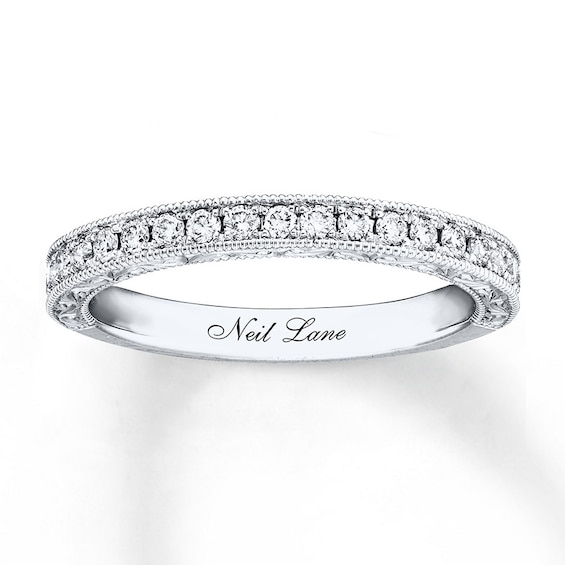 Previously Owned Neil Lane Wedding Band 1/3 ct tw Round-cut Diamonds 14K White Gold Size 4.5