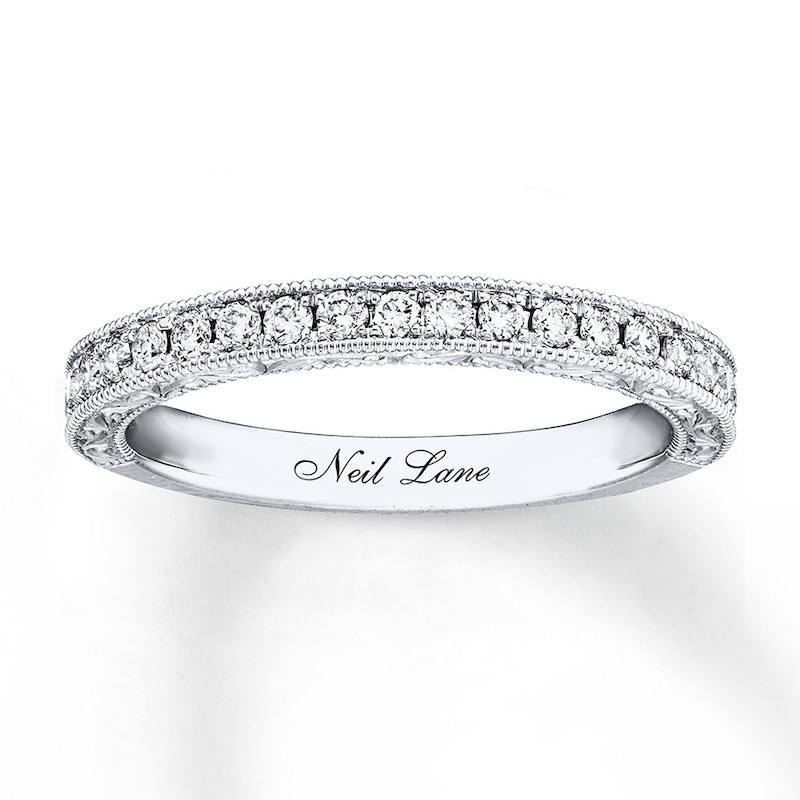 Main Image 1 of Previously Owned Neil Lane Wedding Band 1/3 ct tw Round-cut Diamonds 14K White Gold Size 4.5