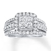 Thumbnail Image 1 of Previously Owned Engagement Ring 1-1/2 ct tw Princess & Round-cut Diamonds 14K White Gold - Size 9.75