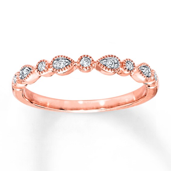 Previously Owned Diamond Wedding Band 1/15 ct tw Round-cut 10K Rose Gold Size