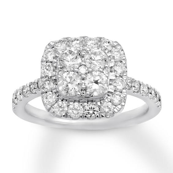 Previously Owned Diamond Engagement Ring 1-3/8 ct tw Round-cut 14K White Gold 9.75