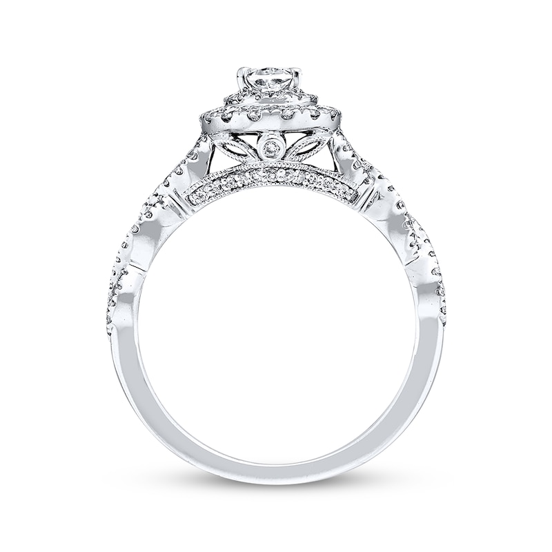 Main Image 3 of Previously Owned Neil Lane Diamond Engagement Ring 1-1/6 ct tw Oval & Round-cut 14K White Gold Size 4.5