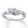 Thumbnail Image 1 of Previously Owned 3-Stone Diamond Ring 1/3 ct tw Round-cut 10K White Gold - Size 10.75