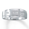 Previously Owned Men's Diamond Wedding Band 1/6 ct tw Square-cut 10K White Gold