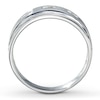 Thumbnail Image 2 of Previously Owned Men's Diamond Wedding Band 1/6 ct tw Square-cut 10K White Gold - Size 8