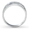 Thumbnail Image 1 of Previously Owned Men's Diamond Wedding Band 1/6 ct tw Square-cut 10K White Gold - Size 8