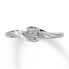 Thumbnail Image 1 of Previously Owned Diamond Ring 1/8 ct tw Princess & Round-cut 10K White Gold - Size 4