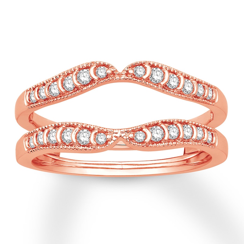 Main Image 1 of Previously Owned Diamond Wrap Ring 1/4 ct tw Round-cut 10K Rose Gold - Size 12.25