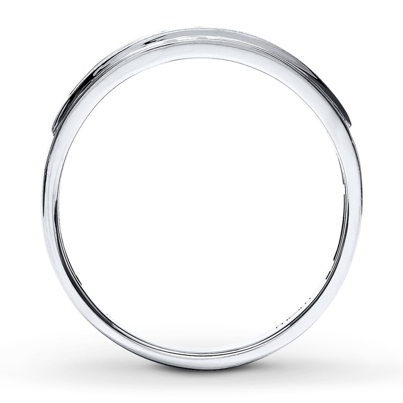 Main Image 2 of Previously Owned Men's Diamond Wedding Band 1/4 ct tw Round-cut 10K White Gold - Size 6