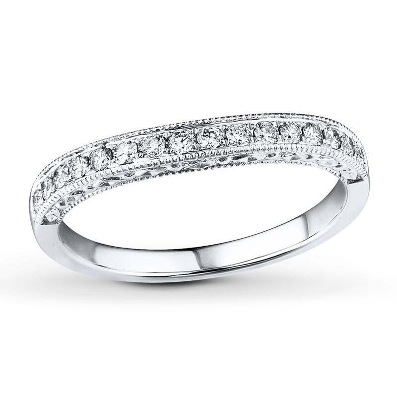 Previously Owned Diamond Wedding Ring 1/8 ct tw Round-cut 14K White Gold - Size 9.75