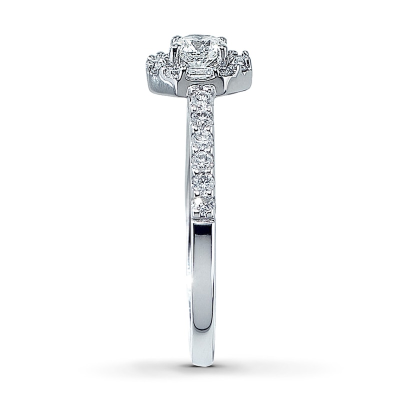 Main Image 3 of Previously Owned Engagement Ring 5/8 ct tw Diamonds 14K White Gold - Size 3.75