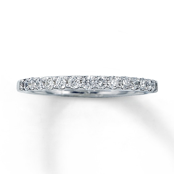 Previously Owned Wedding Band 1/3 ct tw Round-cut Diamonds 14K White Gold Size 4