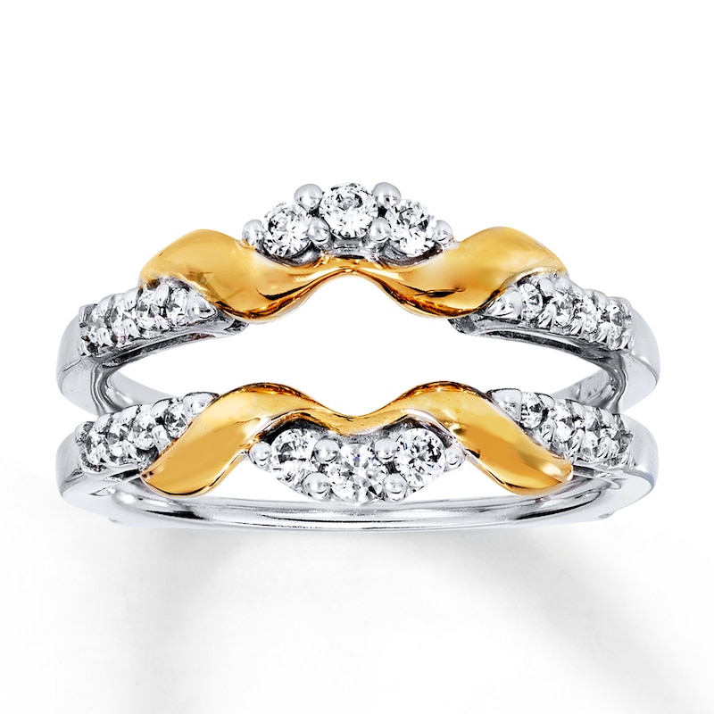 Main Image 1 of Previously Owned Diamond Enhancer Ring 1/3 ct tw Round-cut 14K Two-Tone Gold - Size 11.5
