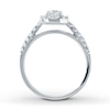 Thumbnail Image 2 of Previously Owned Engagement Ring 5/8 ct tw Round & Baguette-cut Diamonds 14K White Gold - Size 4