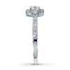 Thumbnail Image 3 of Previously Owned Engagement Ring 5/8 ct tw Round & Baguette-cut Diamonds 14K White Gold - Size 4