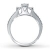 Thumbnail Image 2 of Previously Owned Diamond 3-Stone Ring 5/8 ct tw Round-cut 14K White Gold - Size 8.5