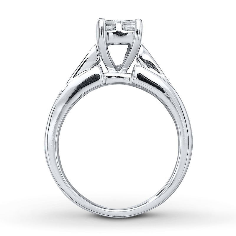 Main Image 2 of Previously Owned Diamond Engagement Ring 1 ct tw Princess-cut 14K White Gold Size 4