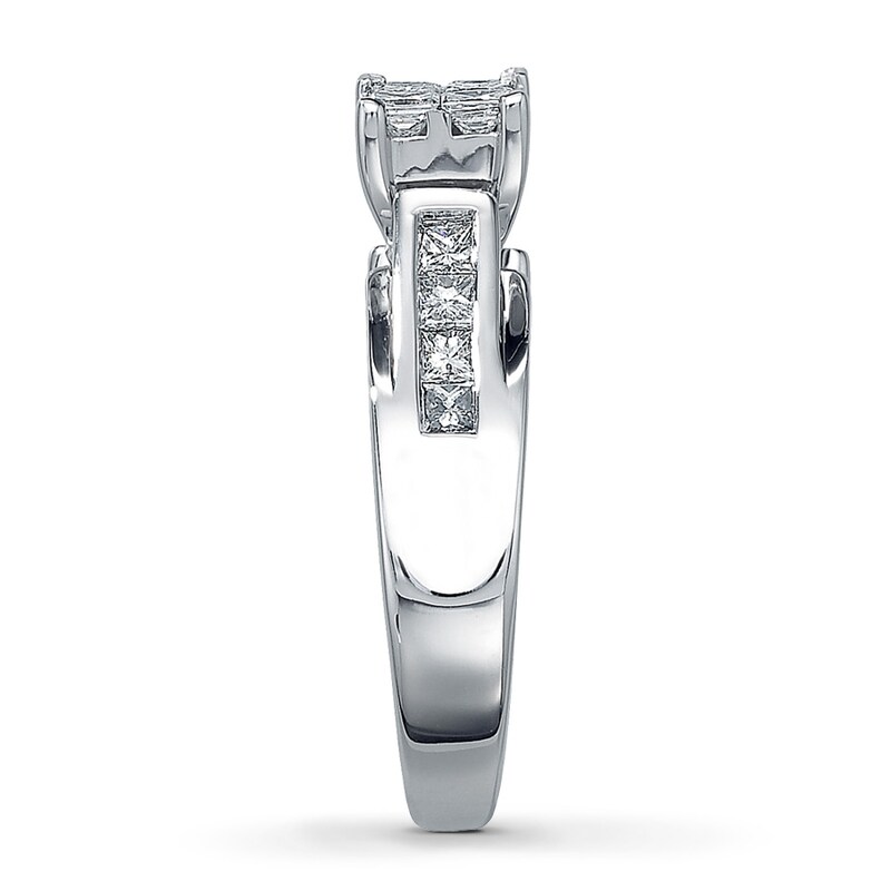 Main Image 3 of Previously Owned Diamond Engagement Ring 1 ct tw Princess-cut 14K White Gold Size 4