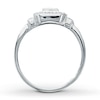 Previously Owned Ring 1/4 ct tw Princess & Round-cut Diamonds 10K White Gold