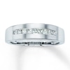 Thumbnail Image 1 of Previously Owned Men's Diamond Wedding Band 1/2 ct tw Square-cut 14K White Gold - Size 6.75